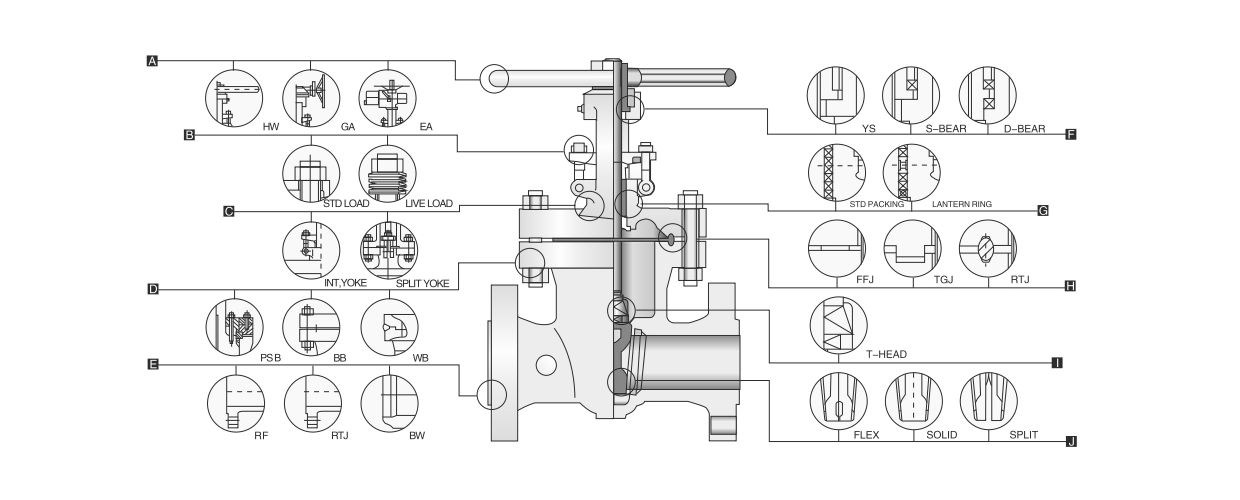 Gate valve bolted bonnet Stelite sealing