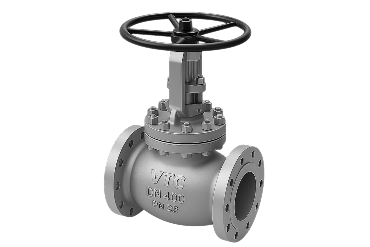 Globe valve with rising stem stainless steel PN 2