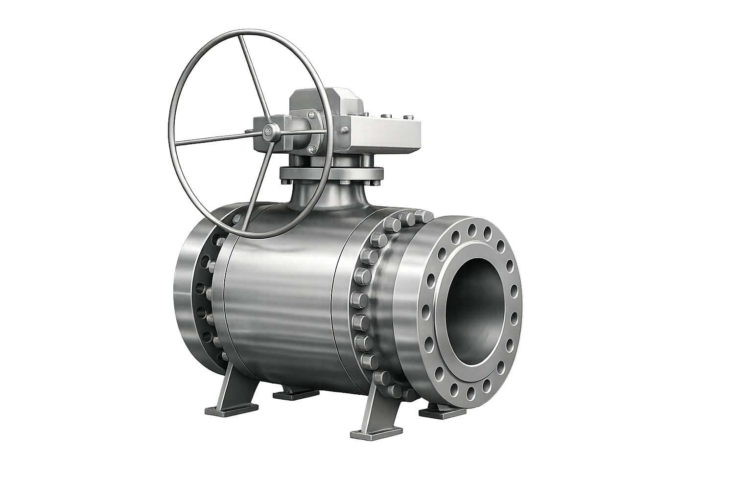 Trunnion ball valve with gearbox EN 558 carbon steel PN25